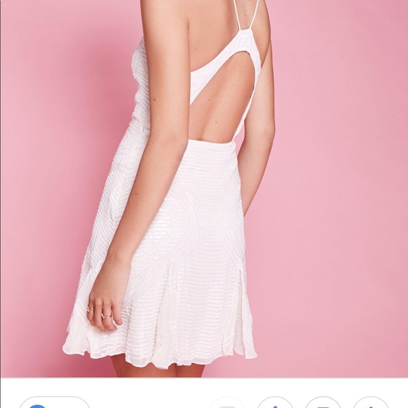 FREE PEOPLE white sparklette mini dress - Picture 2 of 4